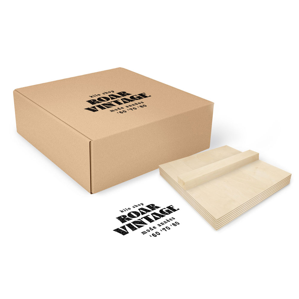 Tampon bois grand format pour Sac kraft & Packaging